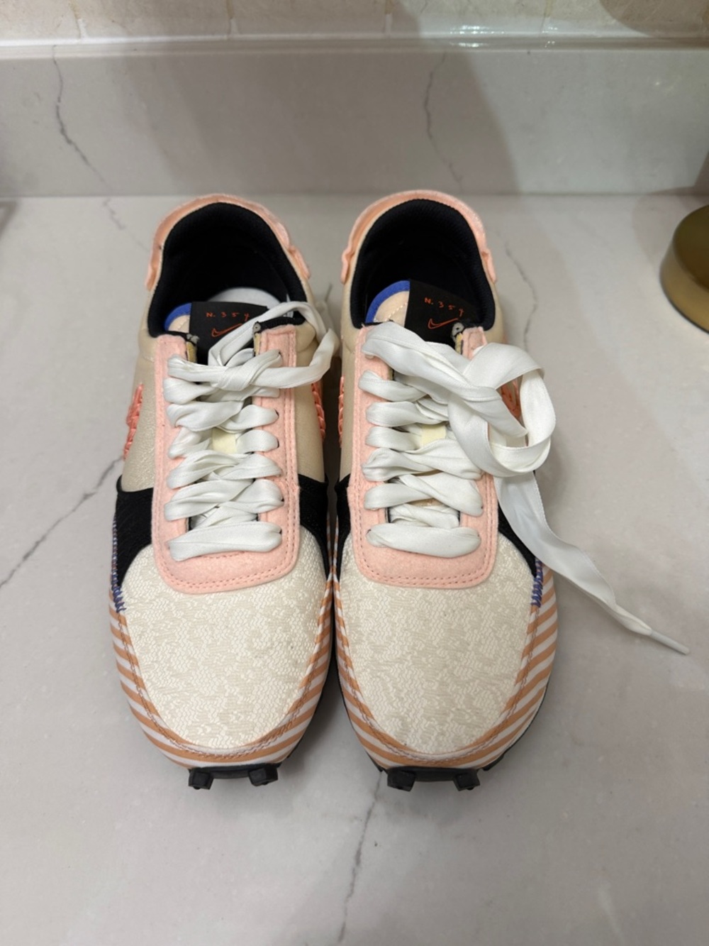Nike Cream & Peach Women's Athletic Lace-Up Sneakers - Picture 3 of 7